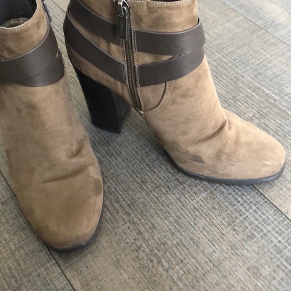 Suede Stacked Heel Booties - Picture 7 of 8